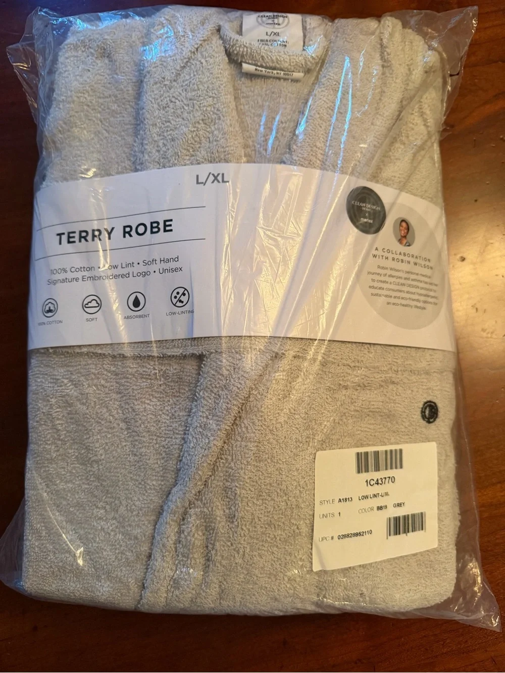 Unisex Terry Robe L/XL - Grey
